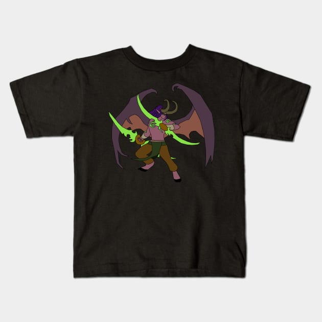 Illidan Kids T-Shirt by sprinklings